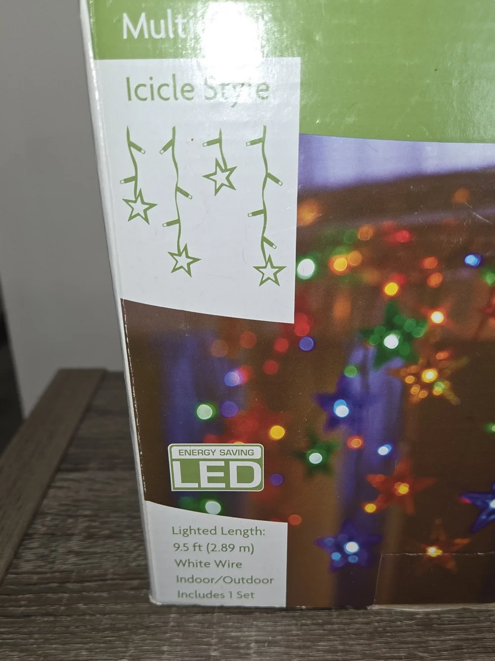Holiday Home 70 Multicolor Icicle Style Star LED Light Set NEW.